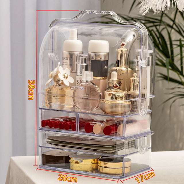 acrylic makeup organizer, clear makeup box, cosmetic storage solution - available at Sparq Mart