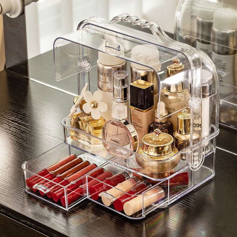 acrylic makeup organizer, clear makeup box, cosmetic storage solution - available at Sparq Mart