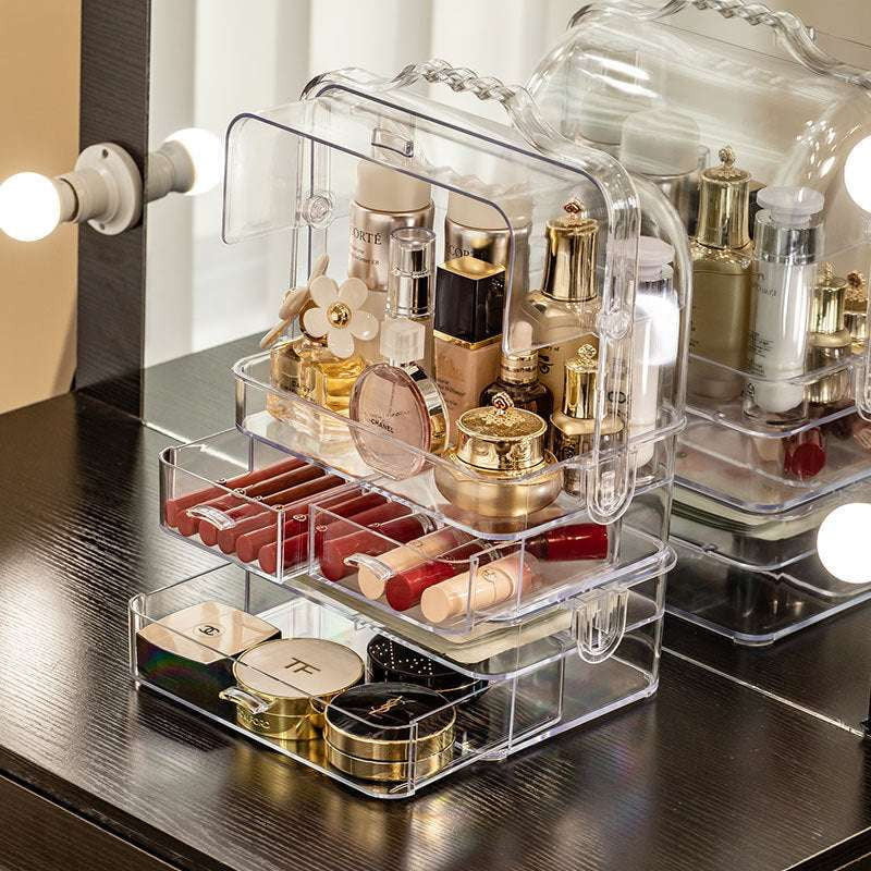 acrylic makeup organizer, clear makeup box, cosmetic storage solution - available at Sparq Mart