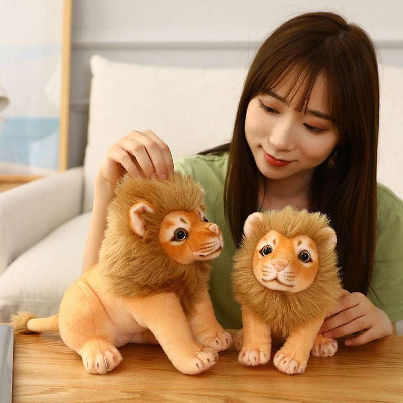 Cute Lion Plush, Little Lion Stuffed Animal, Simulation Lion Doll - available at Sparq Mart