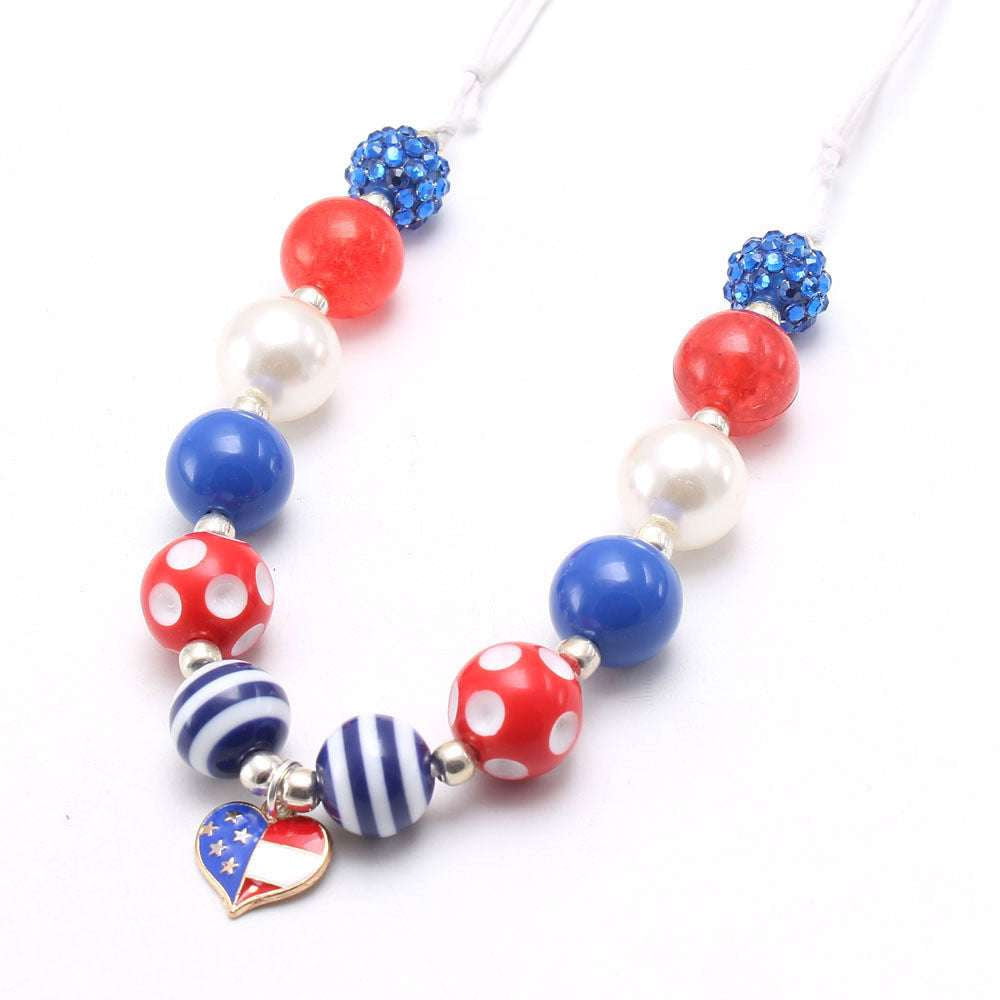 American Flag Jewelry, Children's Necklace Craft, Kids Beading Kit - available at Sparq Mart