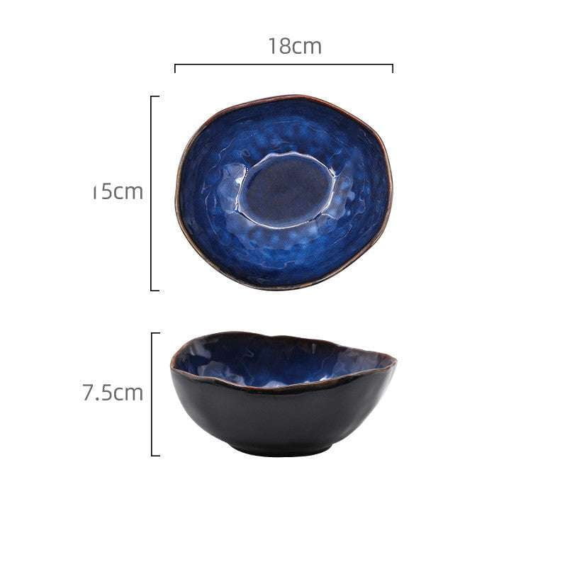 Artisan Serving Bowl, Ceramic Deep Bowl, Irregular Ceramic Dish - available at Sparq Mart