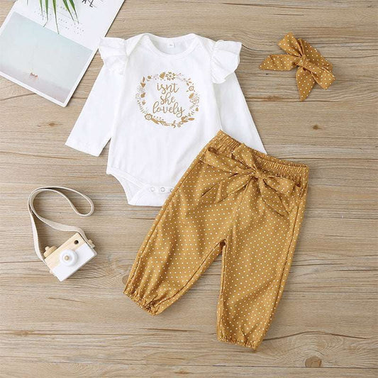 Cotton Baby Outfit, Girls' Trousers Set, Kids Pastoral Suit - available at Sparq Mart