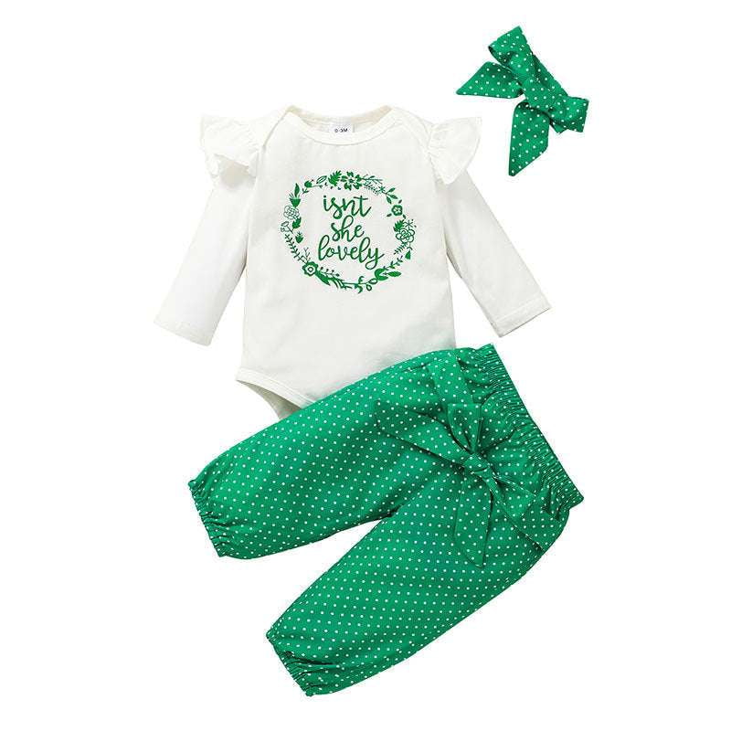 Cotton Baby Outfit, Girls' Trousers Set, Kids Pastoral Suit - available at Sparq Mart