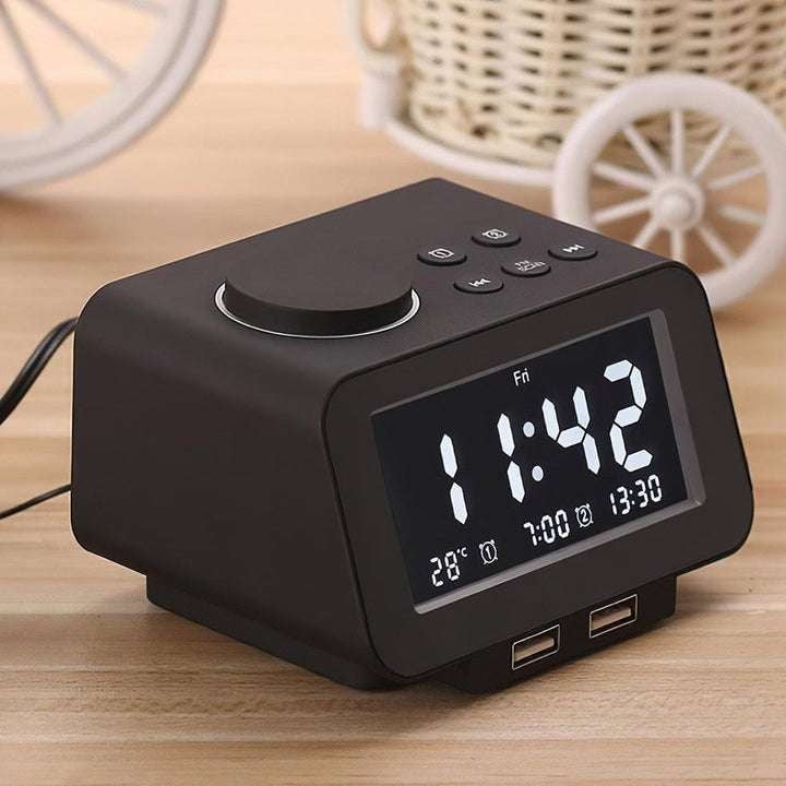 Affordable Alarm Clock, Bedside Clock, Dual USB Charger - available at Sparq Mart