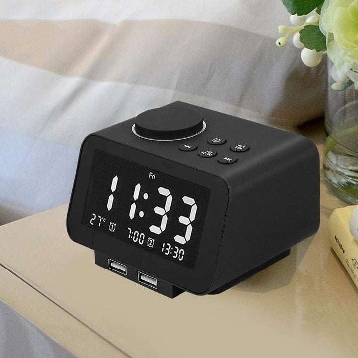 Affordable Alarm Clock, Bedside Clock, Dual USB Charger - available at Sparq Mart