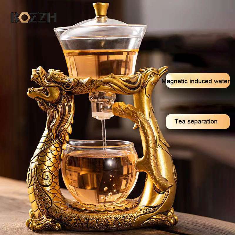 dragon and phoenix teapot, Glass tea maker, semi-automatic teapot - available at Sparq Mart