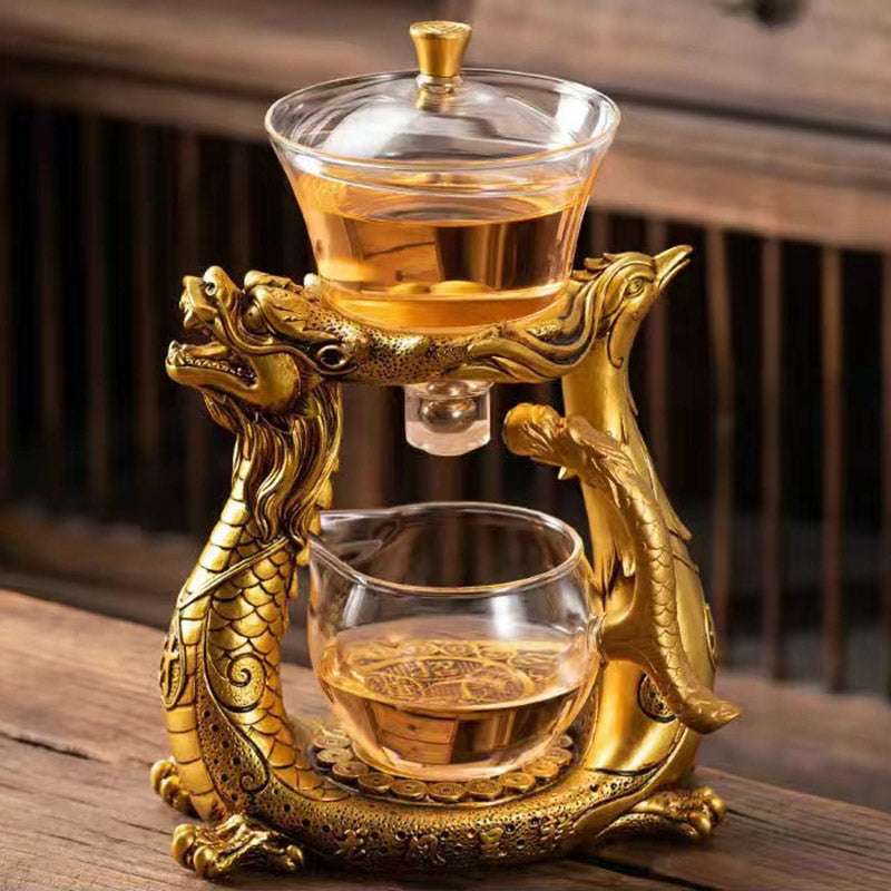 dragon and phoenix teapot, Glass tea maker, semi-automatic teapot - available at Sparq Mart