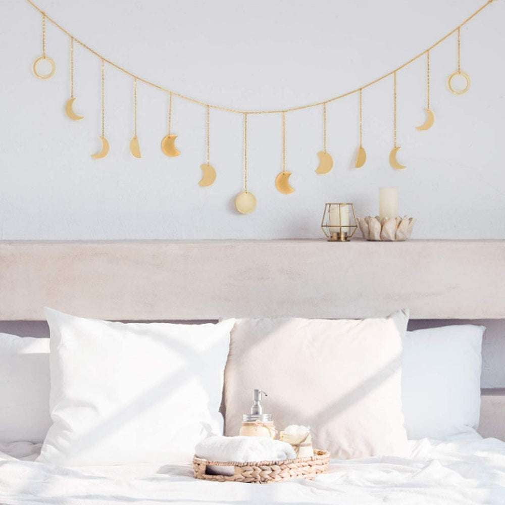 Boho Home Accent, Moon Phase Garland, Wall Hanging Decor - available at Sparq Mart