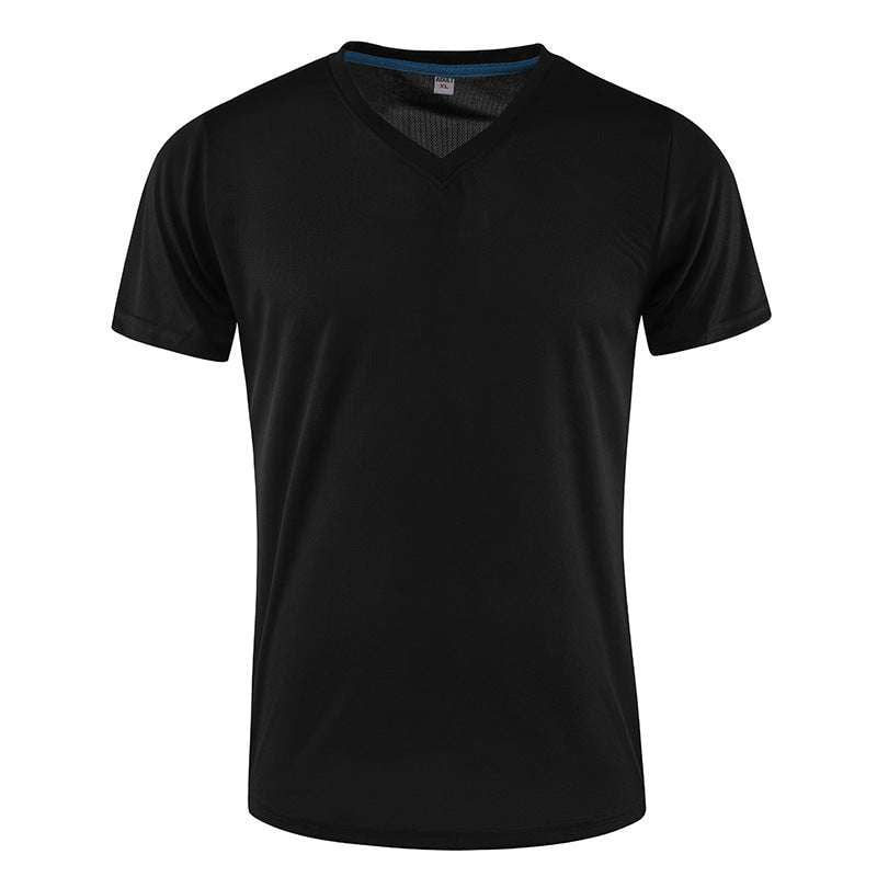 Athletic V-Neck Tee, Men's Quick-Dry Shirt, Performance Running Top - available at Sparq Mart