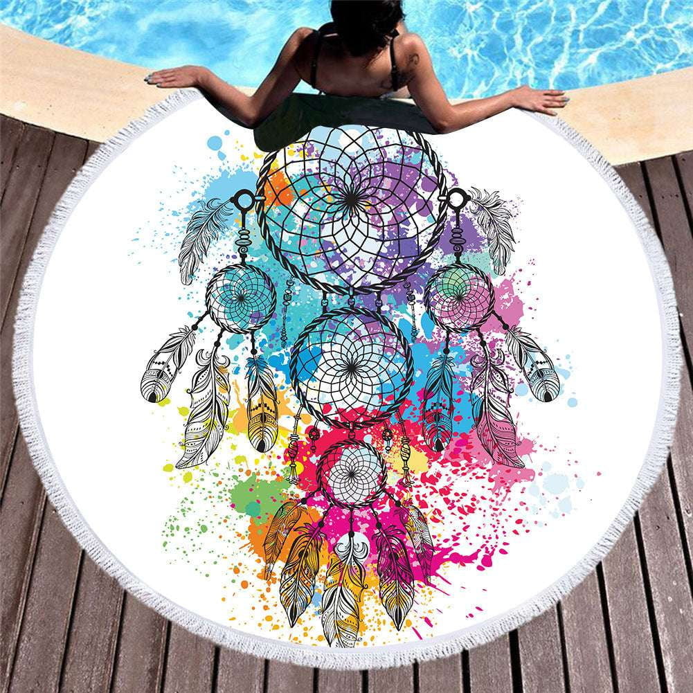 microfiber beach towel, round beach towels, summer towel fashion - available at Sparq Mart