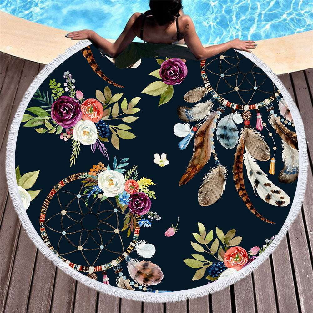 microfiber beach towel, round beach towels, summer towel fashion - available at Sparq Mart