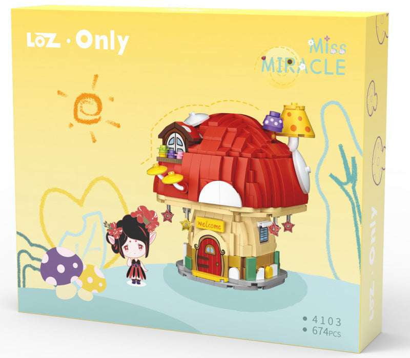 colorful block model, creative particle blocks, mushroom building toy - available at Sparq Mart