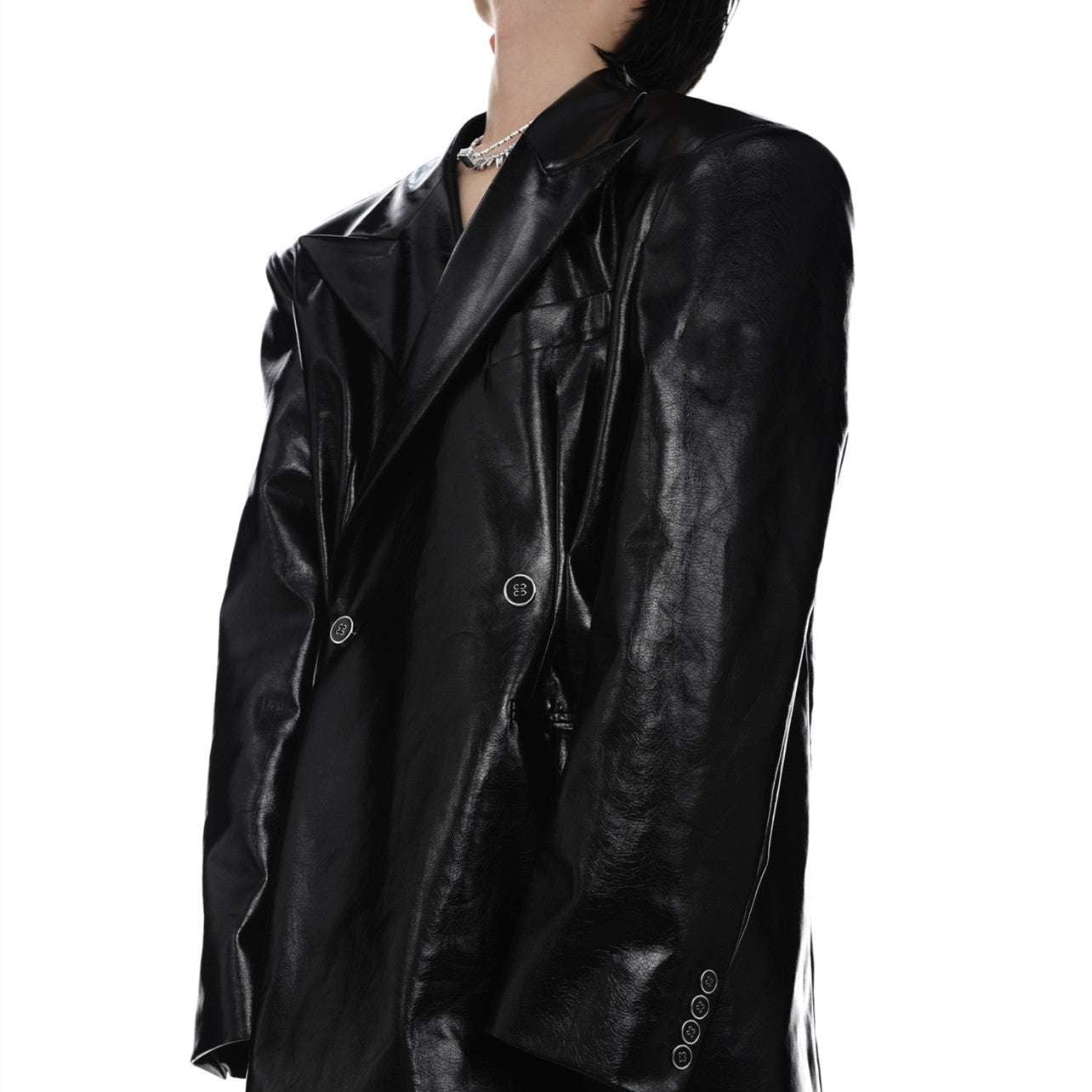 Men's Padded Jacket, PU Leather Suit, Shoulder Leather Jacket - available at Sparq Mart