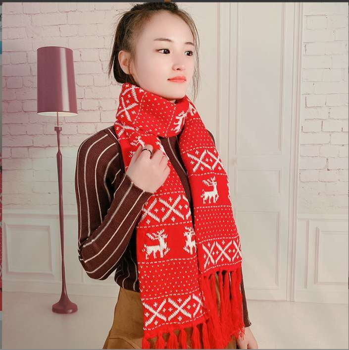 Fashionable Winter Scarves, Knitted Snowflake Scarf, Woolen Warm Scarf - available at Sparq Mart