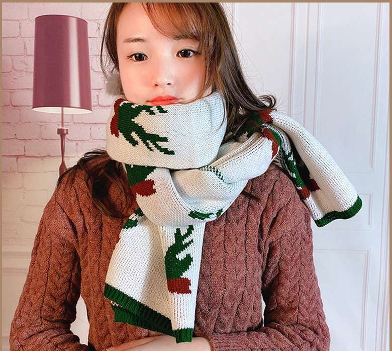 Fashionable Winter Scarves, Knitted Snowflake Scarf, Woolen Warm Scarf - available at Sparq Mart