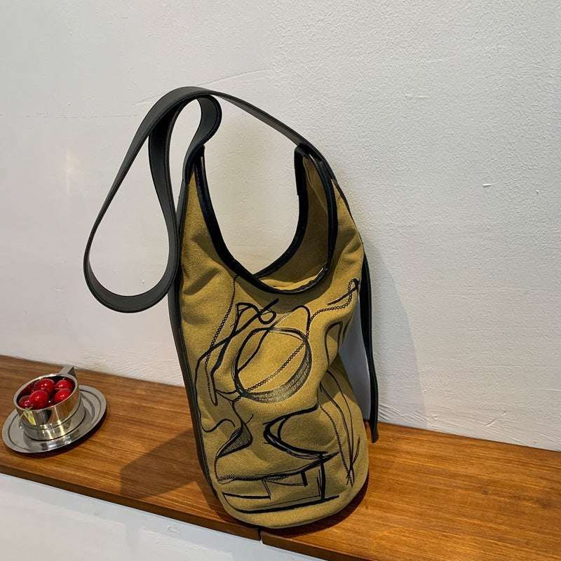 Canvas Shoulder Bag, Embroidered Shoulder Bag, Fashion Shoulder Bag - available at Sparq Mart