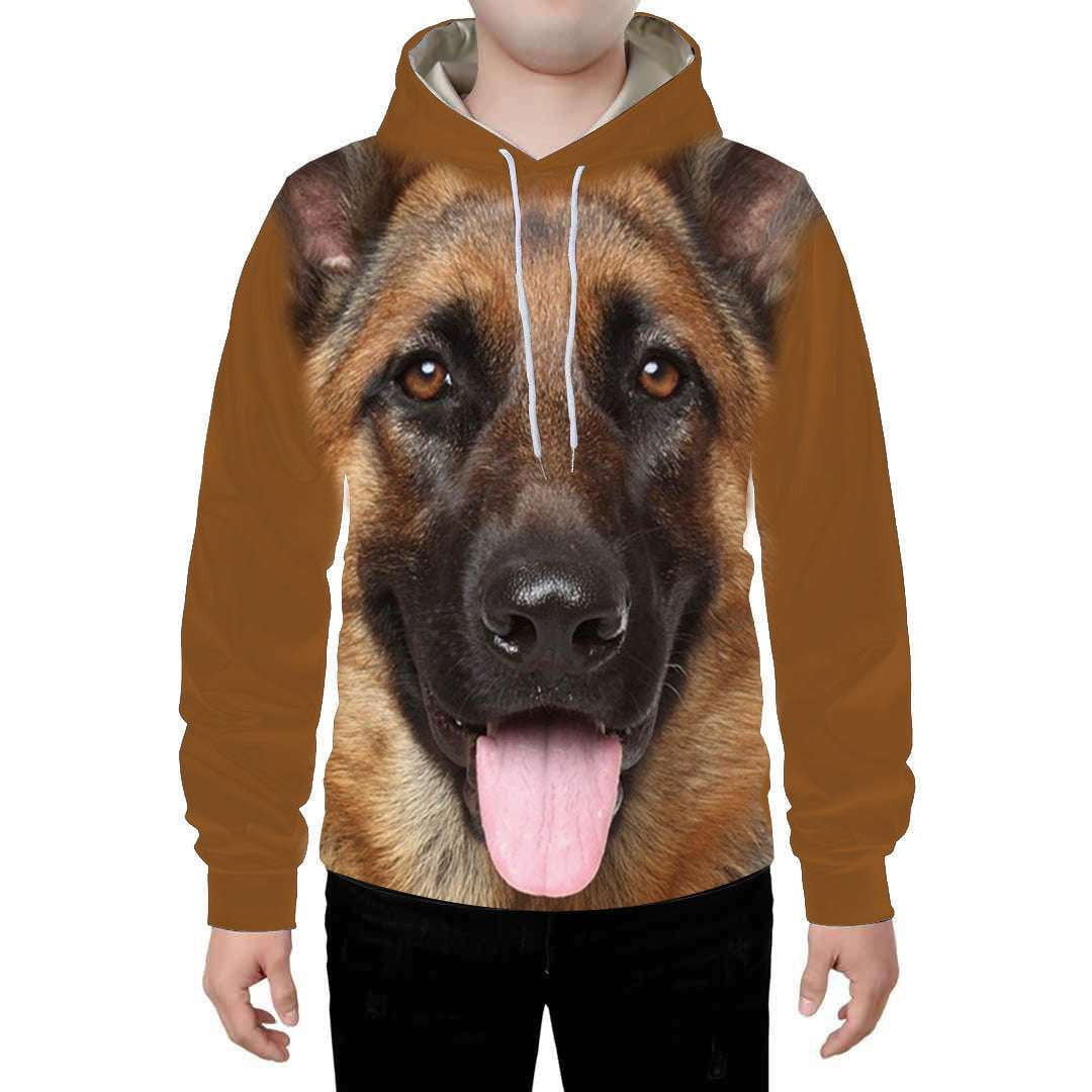 comfortable casual wear, digital dog sweatshirt, versatile polyester hoodie - available at Sparq Mart