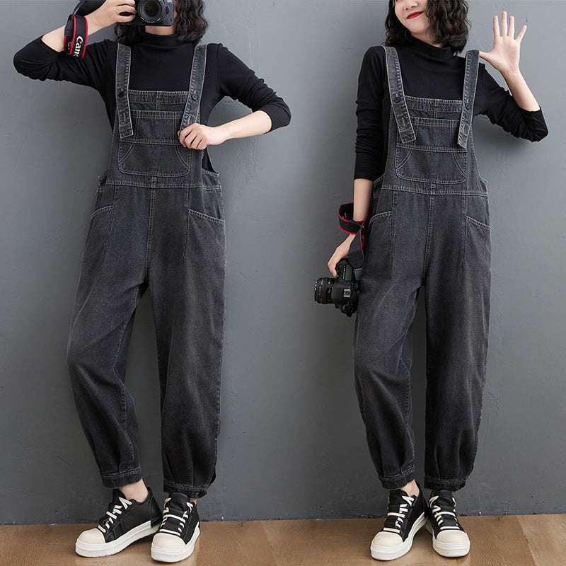 Comfortable High-Waist Overalls, Spring Casual Overalls, Women's Urban Overalls - available at Sparq Mart