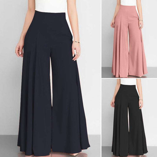 casual summer trousers, comfortable chic pants, high waist wide-leg - available at Sparq Mart