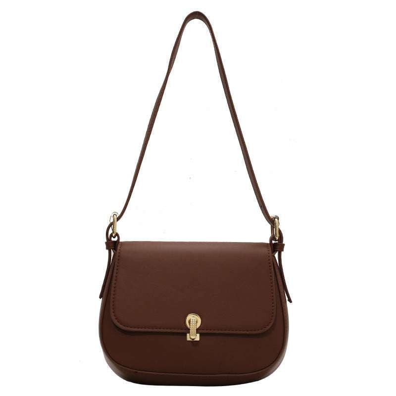 Chic Small Handbag, Female Saddle Bag, Retro Leather Crossbody - available at Sparq Mart