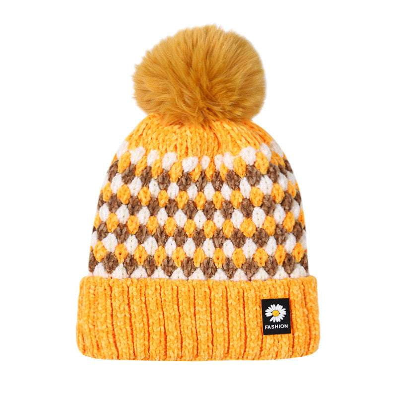 fashionable warm hat, knitted winter beanie, ladies cozy headwear - available at Sparq Mart