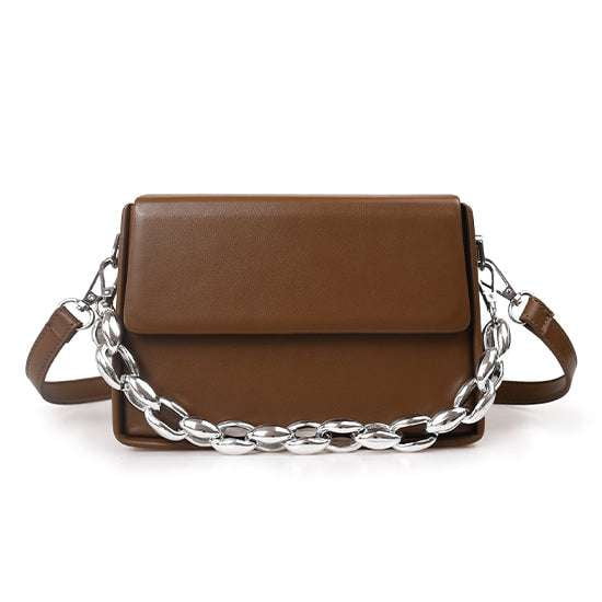 Elegant Chain Purse, Japanese Style Handbag, PU Leather Crossbody - available at Sparq Mart