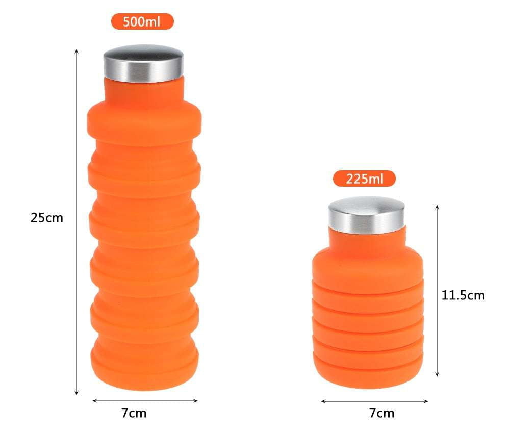 Collapsible Sport Drink Kettle, Portable Silicone Water Bottle, Retractable Folding Coffee Bottle - available at Sparq Mart