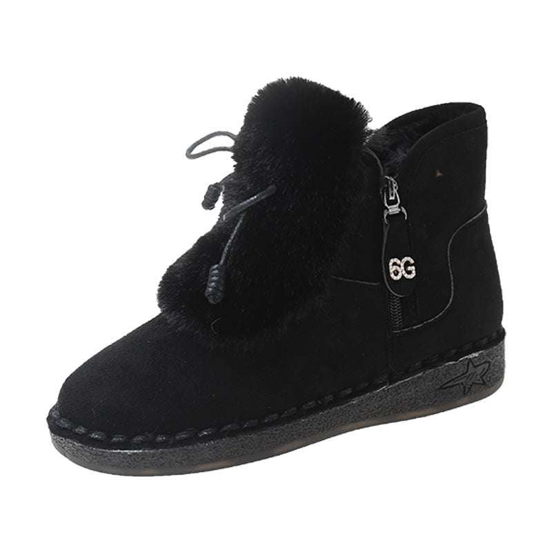 Suede Snow Boots, Thick Cotton Shoes, Warm Winter Footwear - available at Sparq Mart