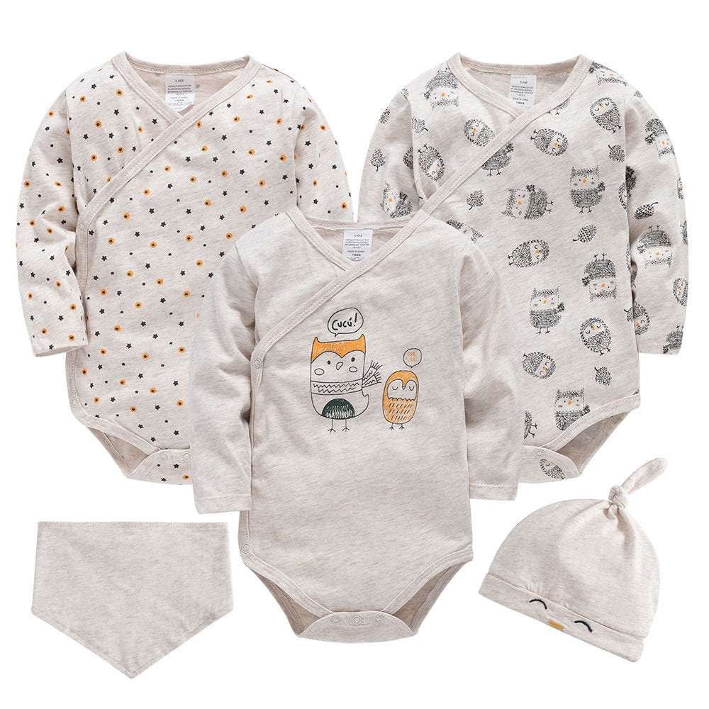 Cotton Baby Bodysuit, Long Sleeve Romper, Newborn Cotton Outfit - available at Sparq Mart