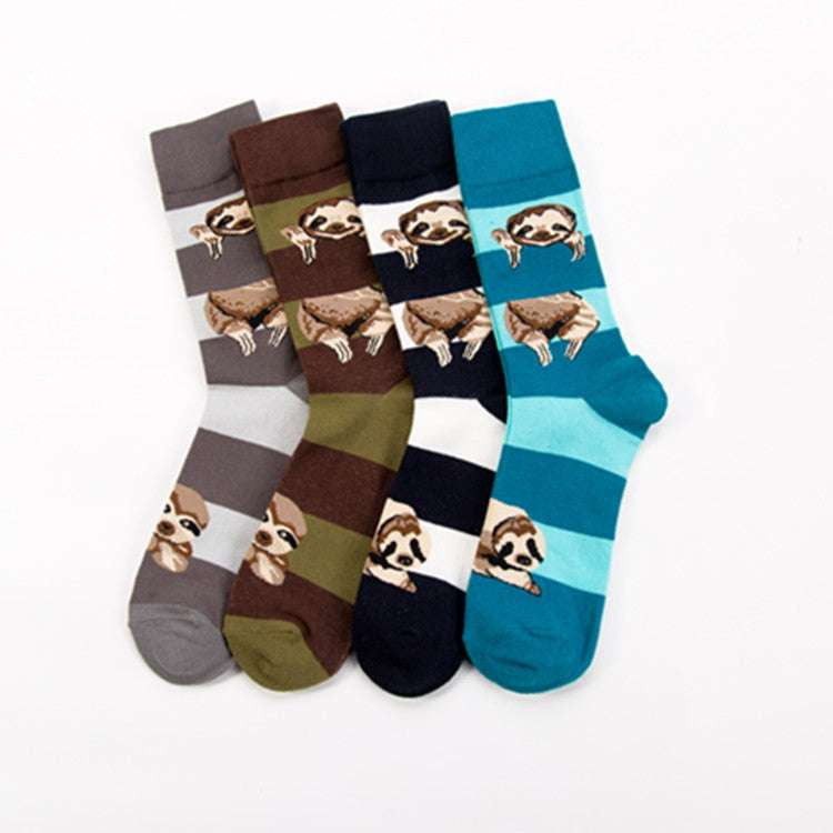 Cotton Fashion Socks, Cozy Sloth Socks, Winter Patterned Socks - available at Sparq Mart