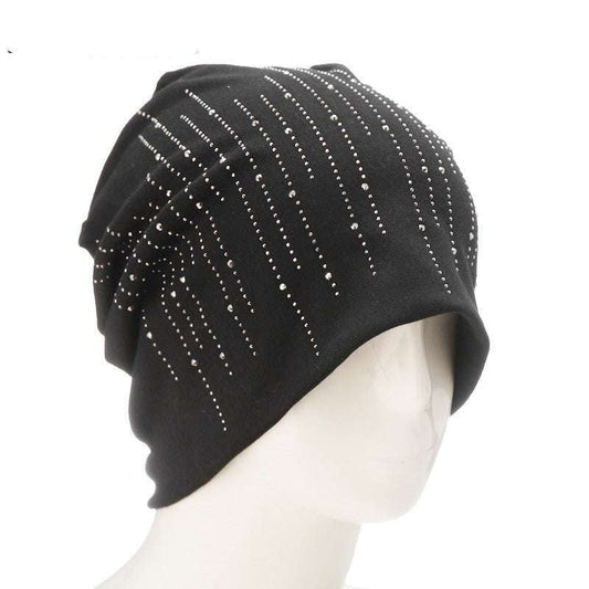 Elegant Monochrome Knit Cap, Ladies Cashmere Knit Beanie, Women's Cashmere Winter Hat - available at Sparq Mart