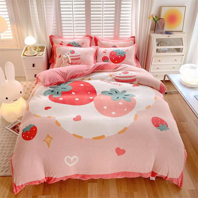 Cartoon Bed Sheet, Cozy Bedding Sets, Milk Fiber Comfort - available at Sparq Mart