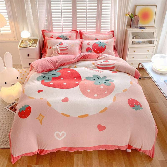 Cartoon Bed Sheet, Cozy Bedding Sets, Milk Fiber Comfort - available at Sparq Mart