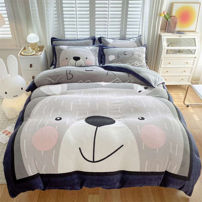 Cartoon Bed Sheet, Cozy Bedding Sets, Milk Fiber Comfort - available at Sparq Mart