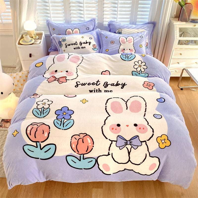 Cartoon Bed Sheet, Cozy Bedding Sets, Milk Fiber Comfort - available at Sparq Mart