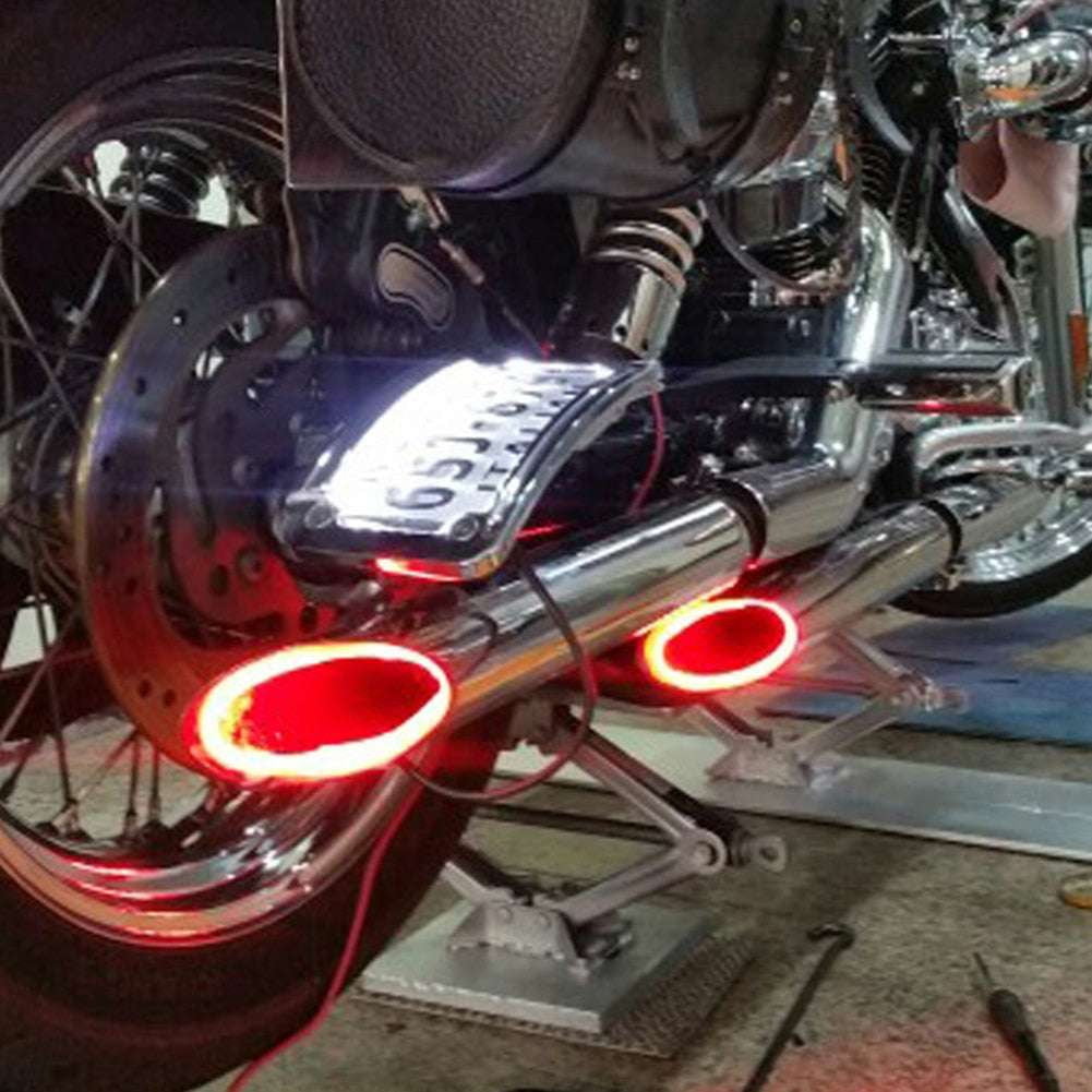 Custom Exhaust Lights, Motorcycle LED Enhancements, Unique Tailpipe Lighting - available at Sparq Mart