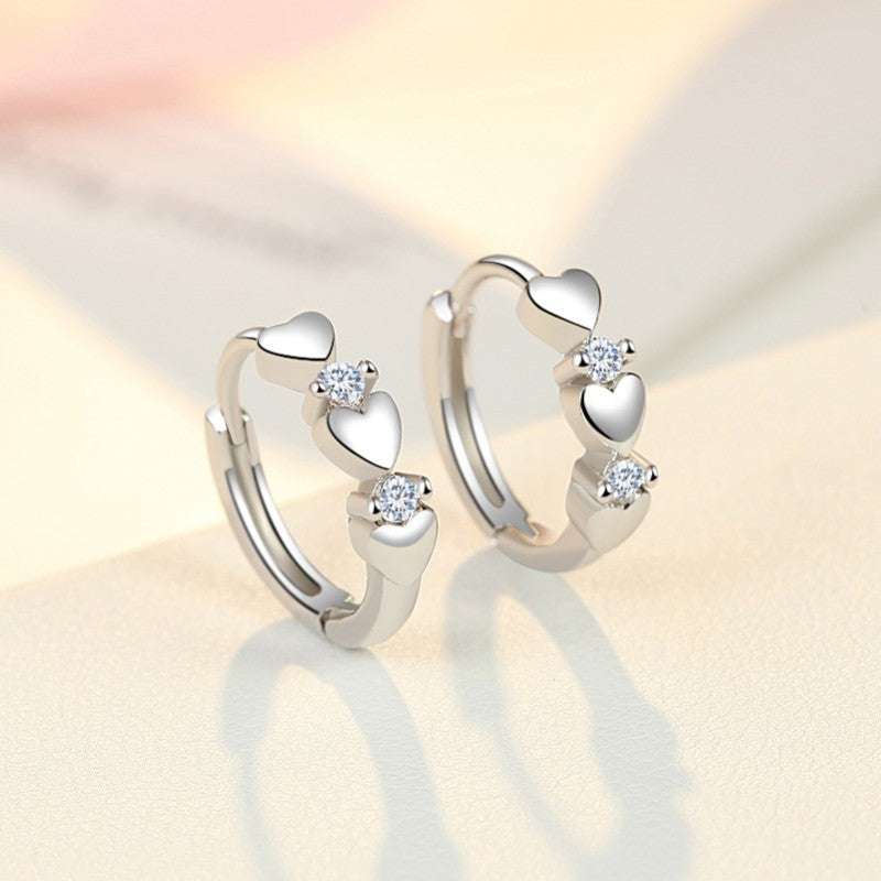 Custom heart earrings, heart-shaped zircon earrings, personalized earrings - available at Sparq Mart