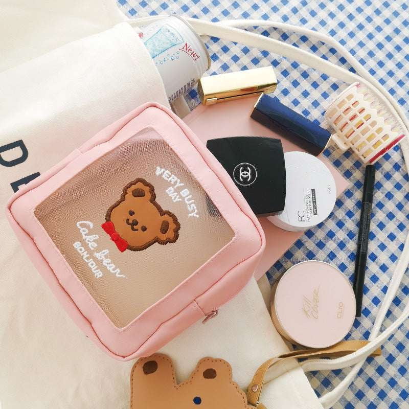 Cute Bear Cosmetic Bag, Stylish and Spacious - available at Sparq Mart