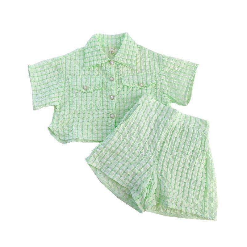 Baby Girl Shirt, Plaid Baby Outfit, Summer Cotton Babywear - available at Sparq Mart