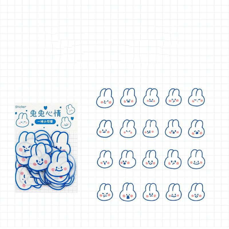 Decorative Rabbit Emojis, Rabbit Sticker Collection, Waterproof Animal Decals - available at Sparq Mart