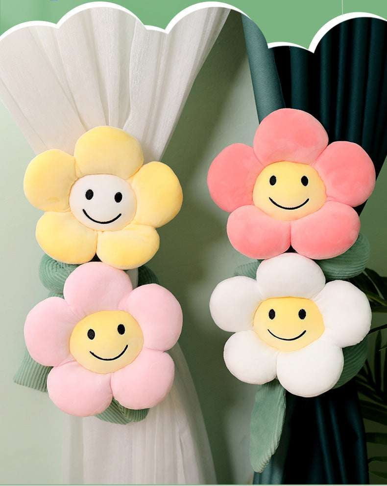 Cartoon Curtain Buckles, Plush Curtain Accessories, Sunflower Curtain Holders - available at Sparq Mart