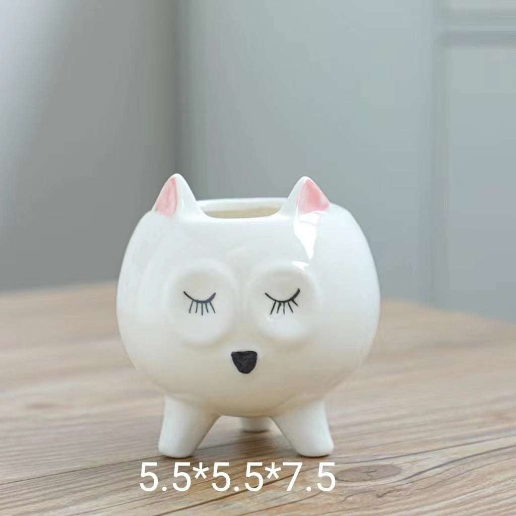 Animal Flowerpot Decor, Cartoon Planter Pot, Hand Painted Planter - available at Sparq Mart