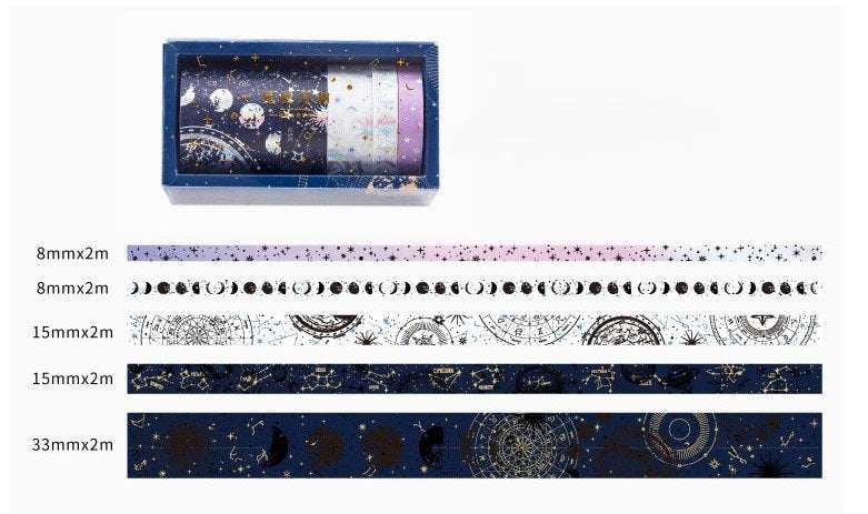 Decorative Washi Tape, DIY Crafting Supplies, Starry Sky Stickers - available at Sparq Mart