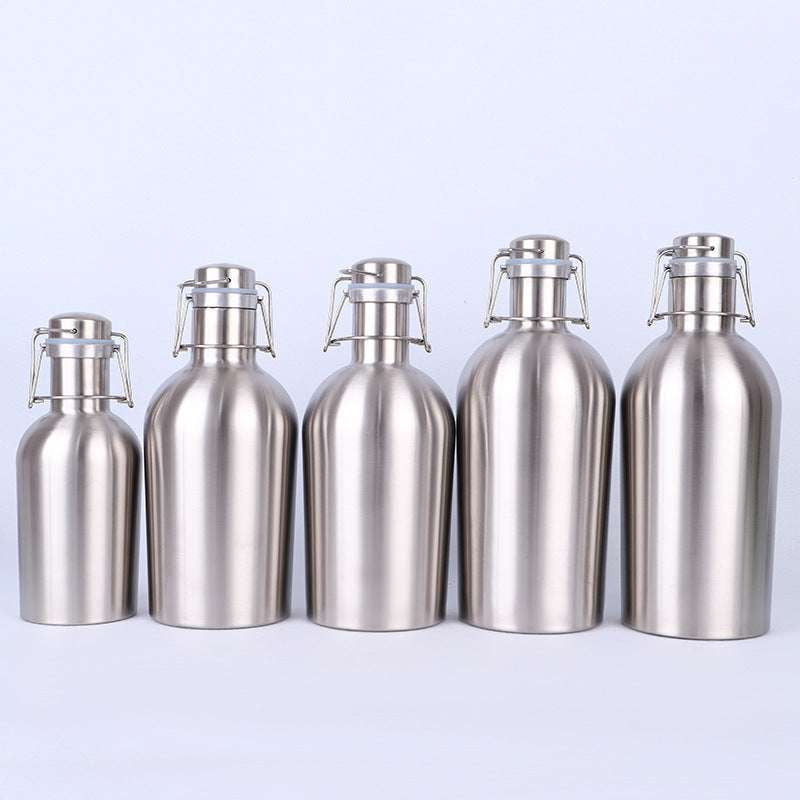 and beer barrel flask, double layer flask, stainless hip flask - available at Sparq Mart