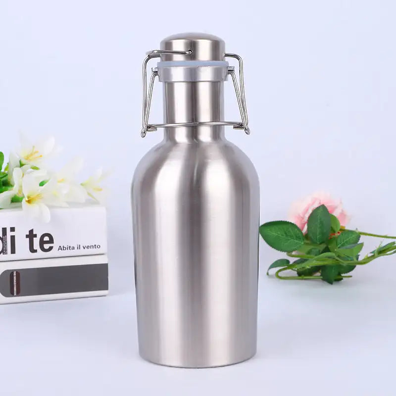 and beer barrel flask, double layer flask, stainless hip flask - available at Sparq Mart