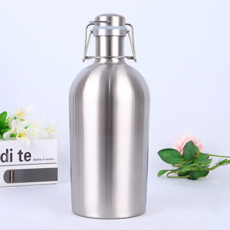 and beer barrel flask, double layer flask, stainless hip flask - available at Sparq Mart