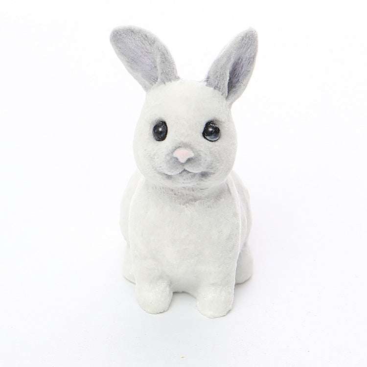 Easter plush rabbit, resin ornaments, white - available at Sparq Mart