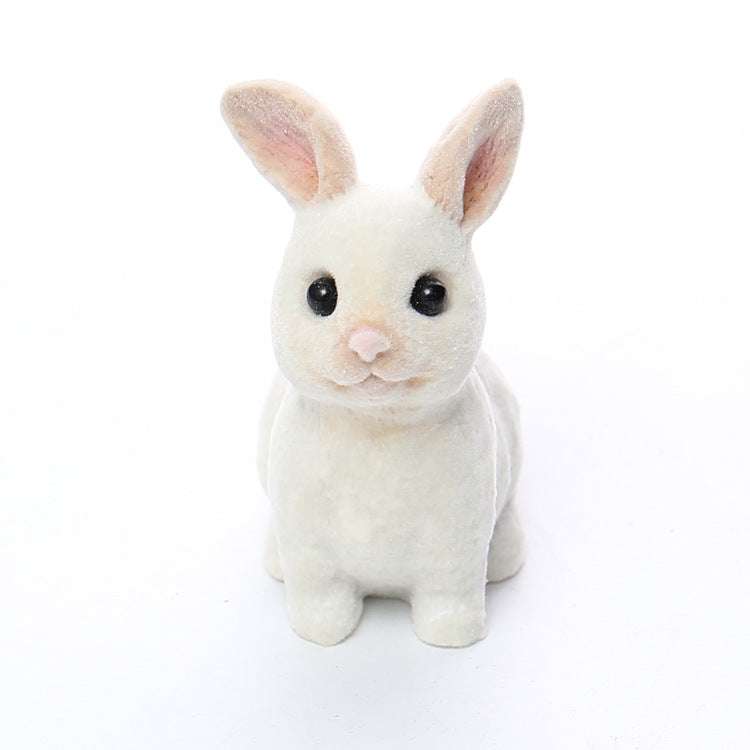 Easter plush rabbit, resin ornaments, white - available at Sparq Mart