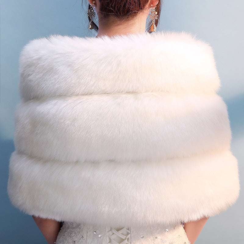 Autumn Winter Accessory, Bridal Fur Shawl, Luxury Faux Wrap - available at Sparq Mart